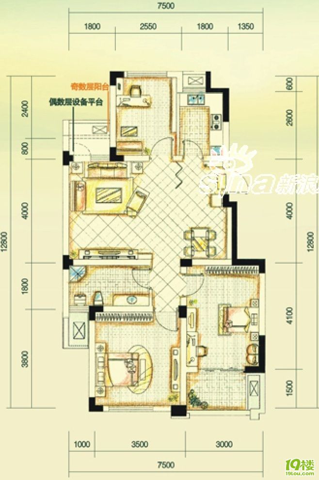 89方新房【三室一厅一厨一卫】半包---找装修