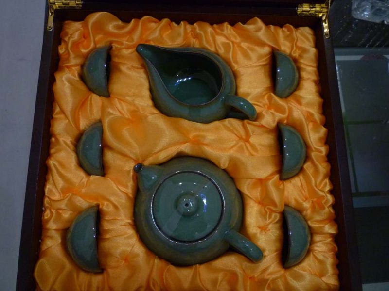 明州越窑青瓷茶具出售(礼盒装)很精美的套装-闲