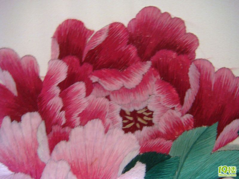 我的苏绣--牡丹图,送苏绣针法教程,视频演示的,处女作已装裱