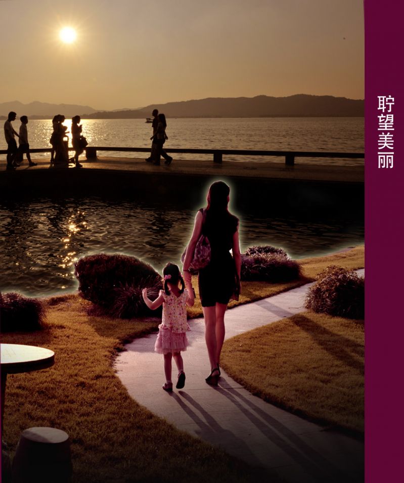 西湖的美麗黃昏
