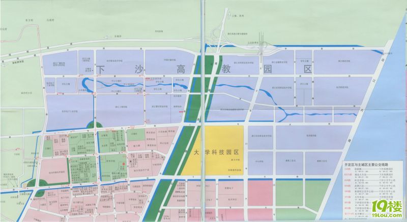 杭州市下沙高教园区地图 下沙地图 最新最全下