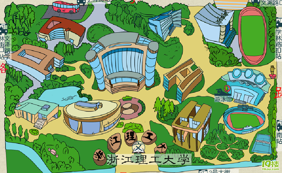 下沙手绘立体卡通地图火爆登录杭城-闲置二手