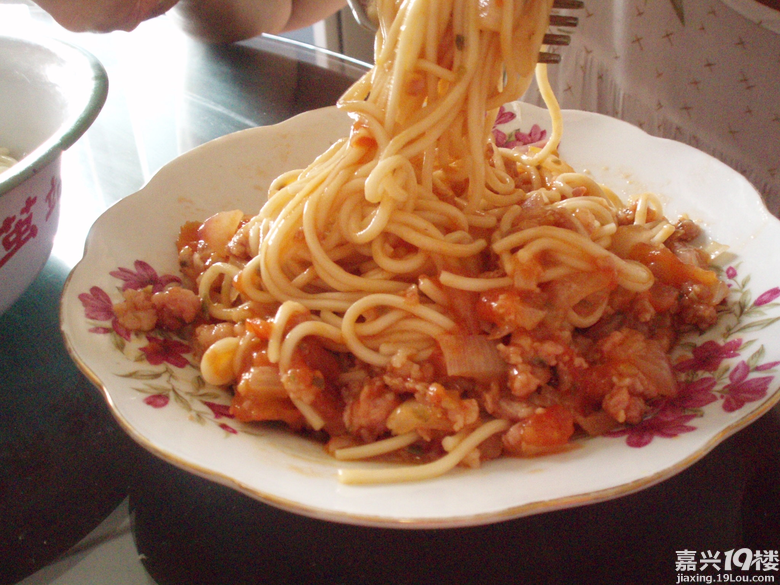 自制山寨意大利番茄肉酱面,我的微笑pasta-吃喝
