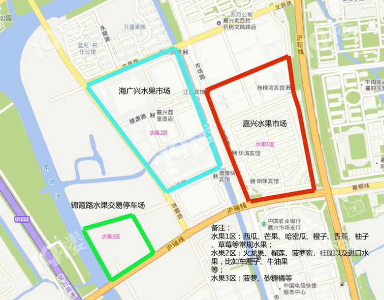 关于嘉兴水果市场各区域分布