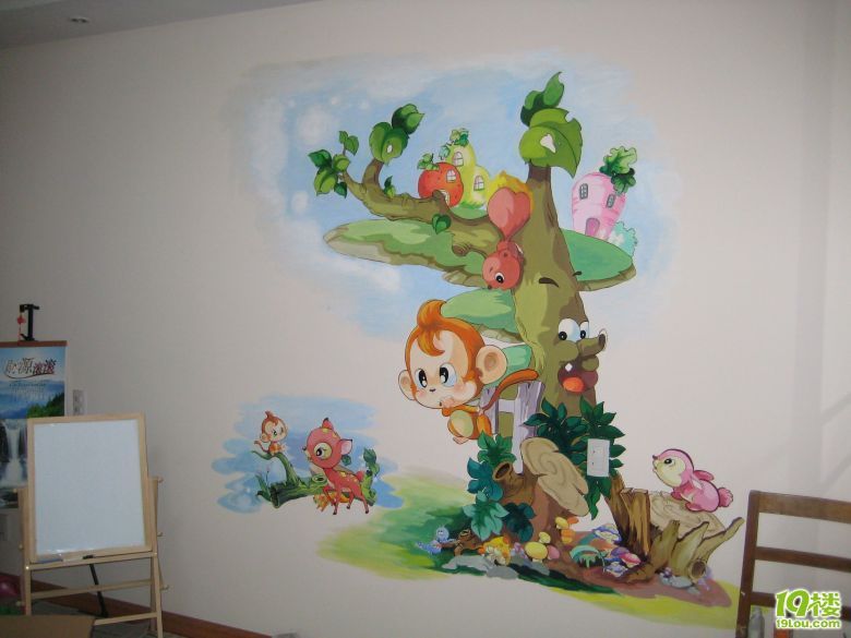 晒晒我们家的手绘墙画(儿童房布置好了!)-育儿