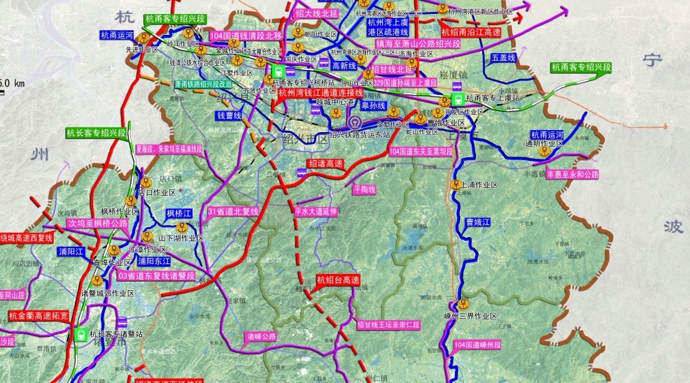 杭绍台高速地图,杭绍台高速公路线路图