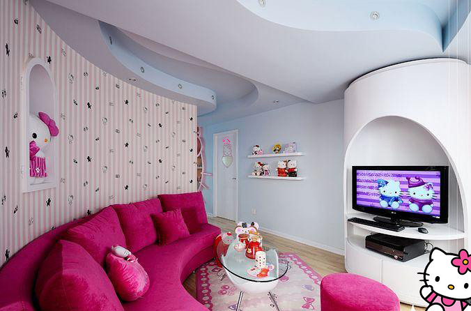 这是一个每个女孩子都梦想的家,Hello Kitty陪伴