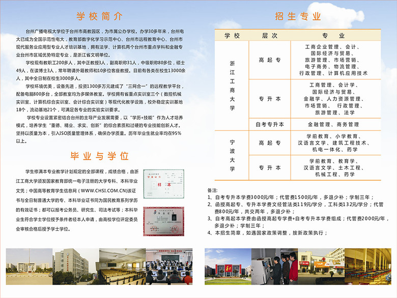 浙江工商大学、宁波大学三年制高起本招生了-