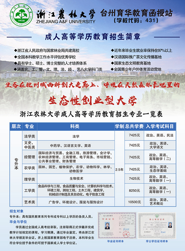 温岭成人教育网络教育中专大专本科招生