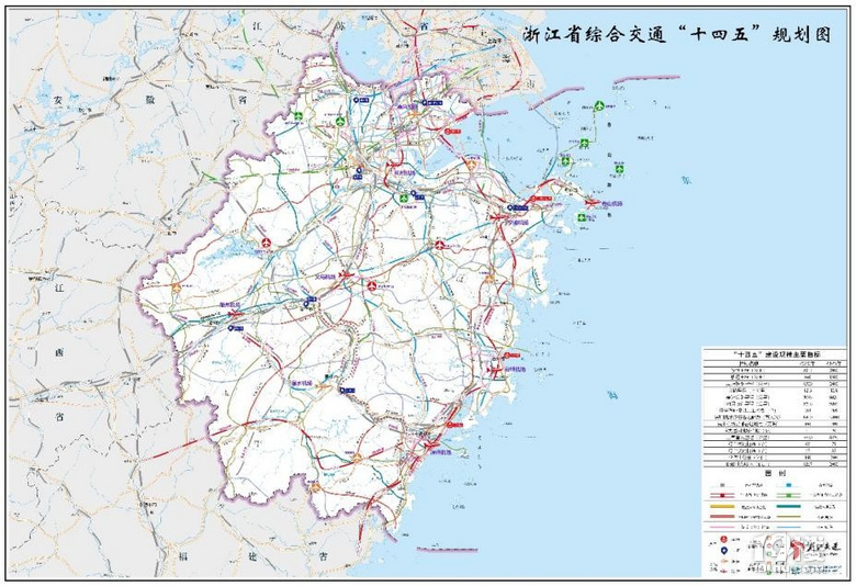 前几天刚印发的浙江省综合交通十四五规划最新图