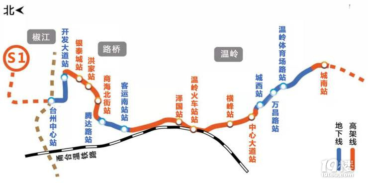 台州市域铁路S1一期工程线路图