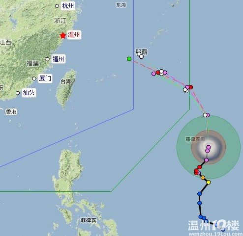 温州台风路径图 温州台风网的最新梅花路径图