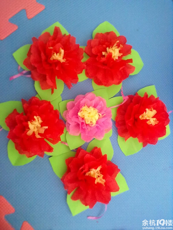 今天给宝宝们做了大红花.不错-亲子乐园-余杭1