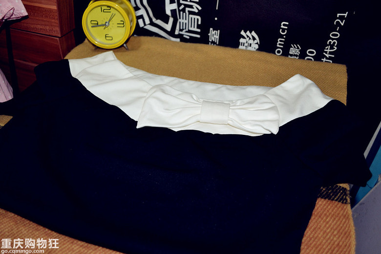 【俏家定制】蝴蝶控的纯棉T恤+多层网纱蝴蝶结灰色蓬蓬裙