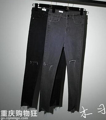 【种草我在行—牛仔专场开团】质报已上！破洞小脚裤好怀型