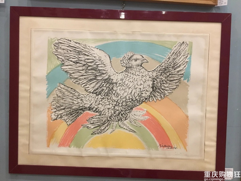 毕加索亲笔签名的作品，我很宝贝的一张收藏