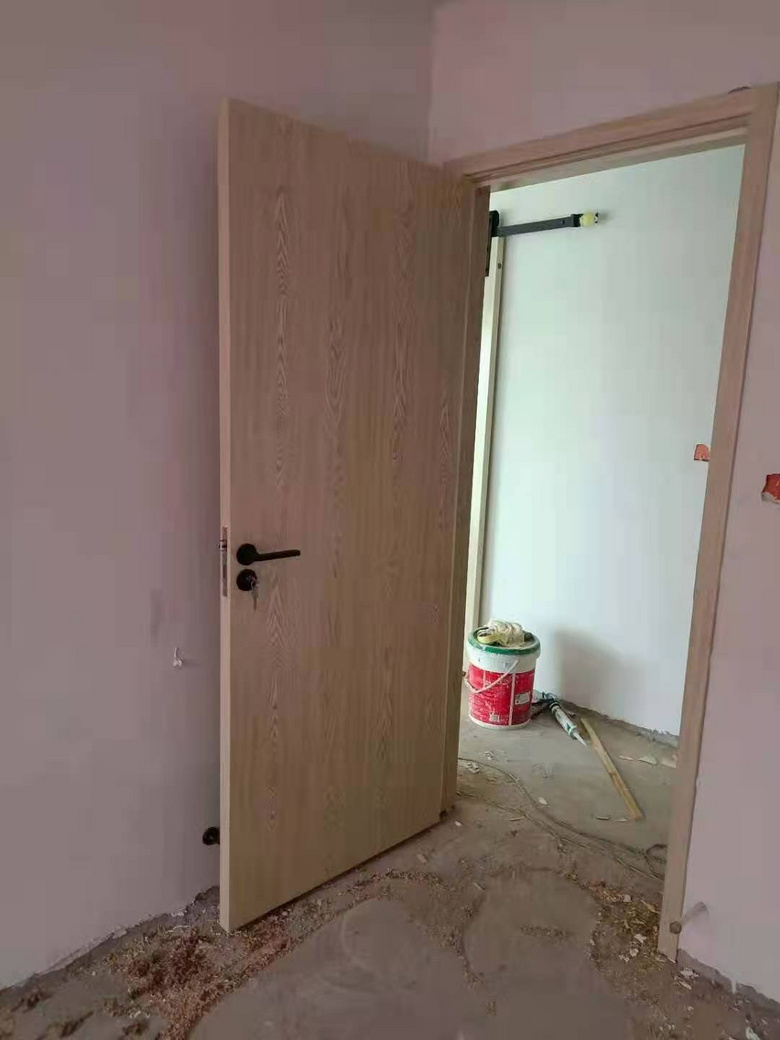 水印三生原木色房门完工期待衣柜安装