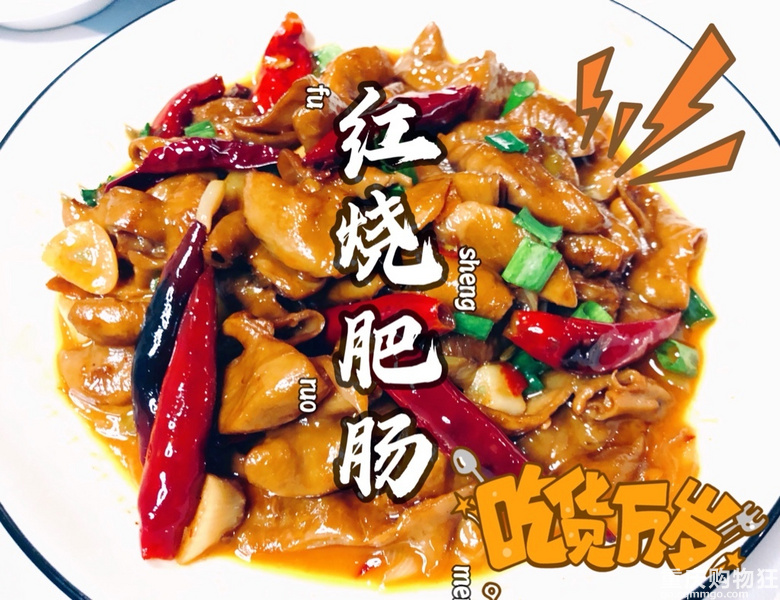 煮夫分享100道家常菜之第二道“红烧肥肠”色泽艳丽、软糯扣弹