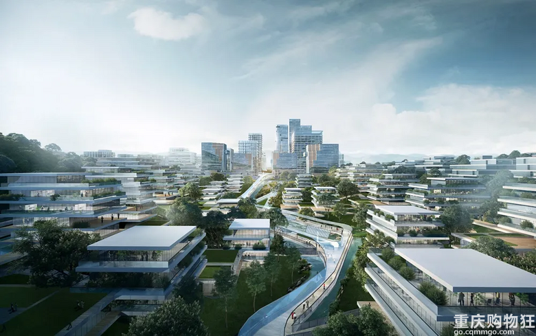 金凤中心片区概念规划出炉，生态+城市的设计不比江北嘴好看？