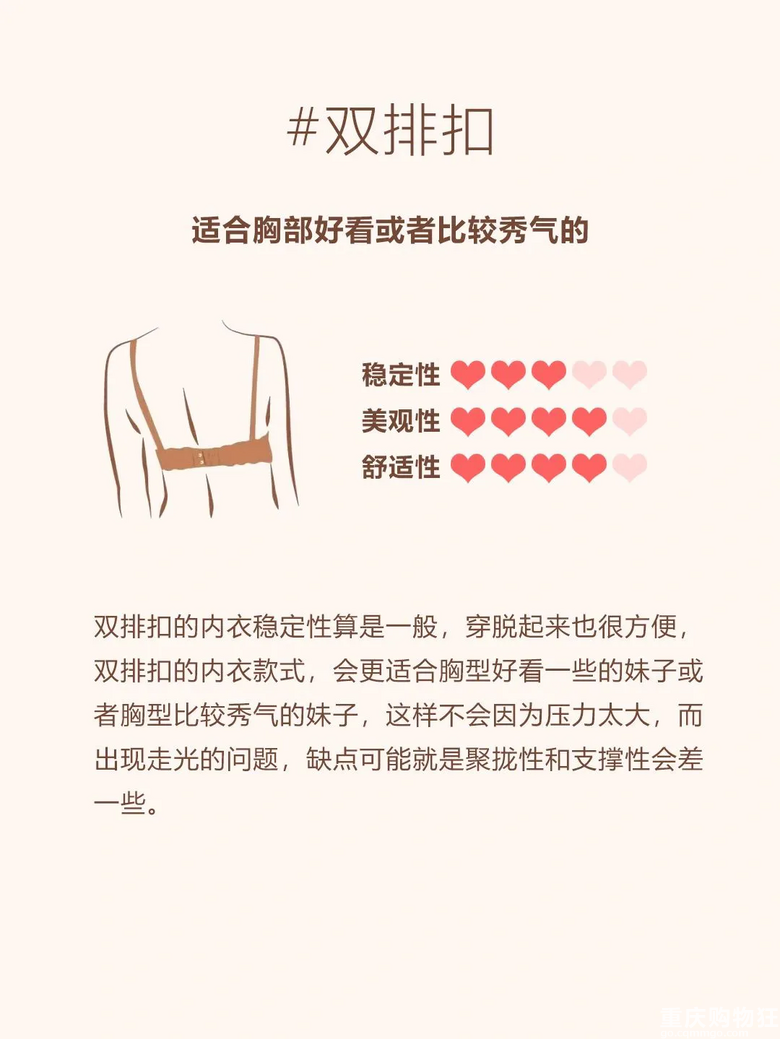 内衣排扣冷知识，内衣排扣数量各有不同，穿在身上又有哪些不同？