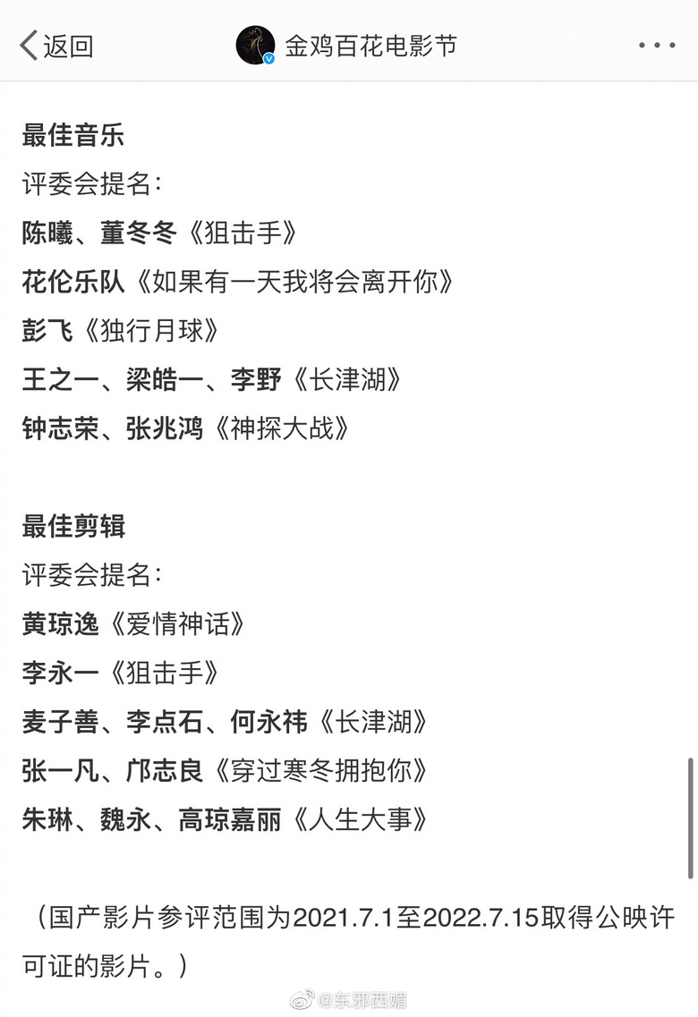 金鸡奖提名名单来了！大家看好谁拿下影帝后？