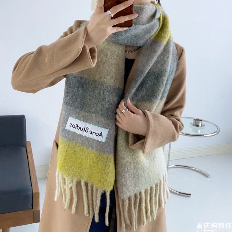 彩虹方块围巾～色彩搭配太美了～保暖又有颜值