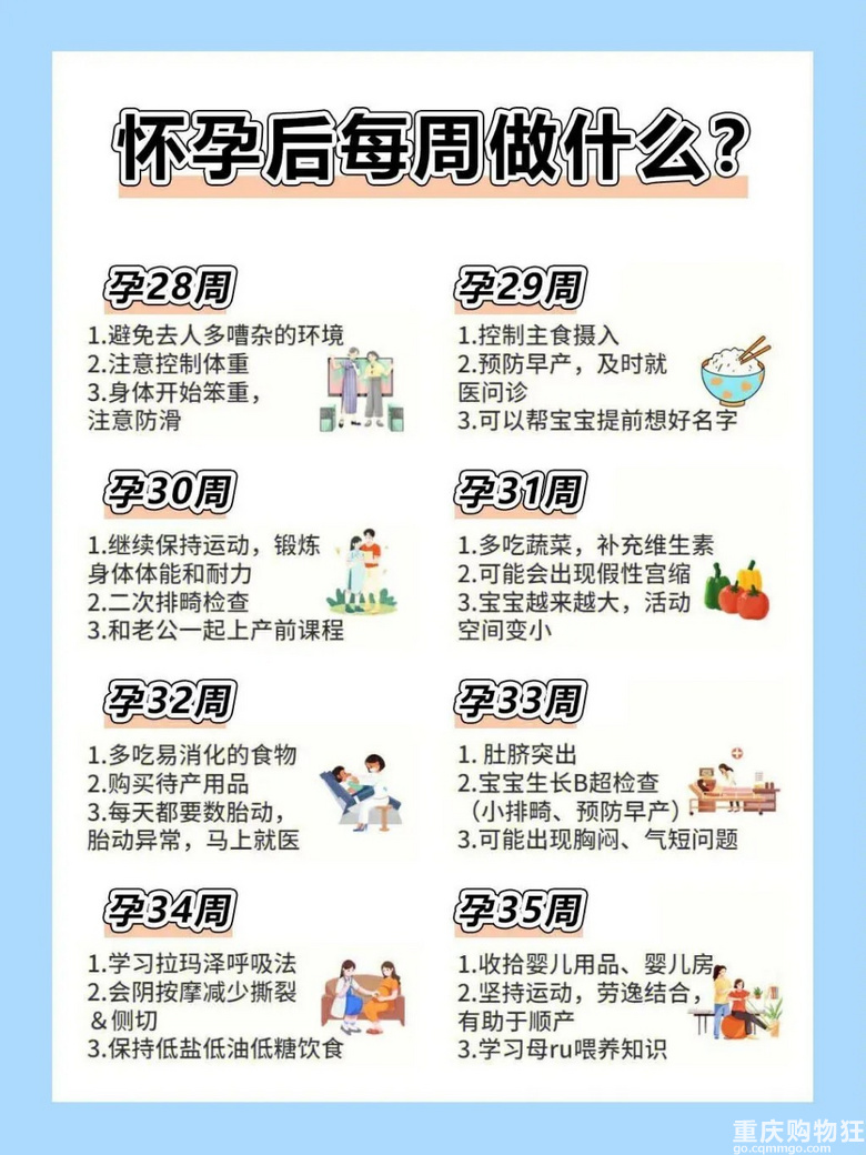 怀孕后每周要做的事情总结｜写给所有孕妈