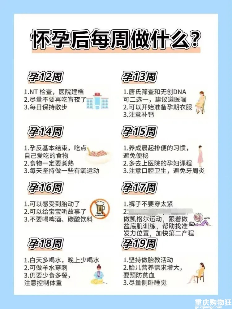 怀孕后每周要做的事情总结｜写给所有孕妈