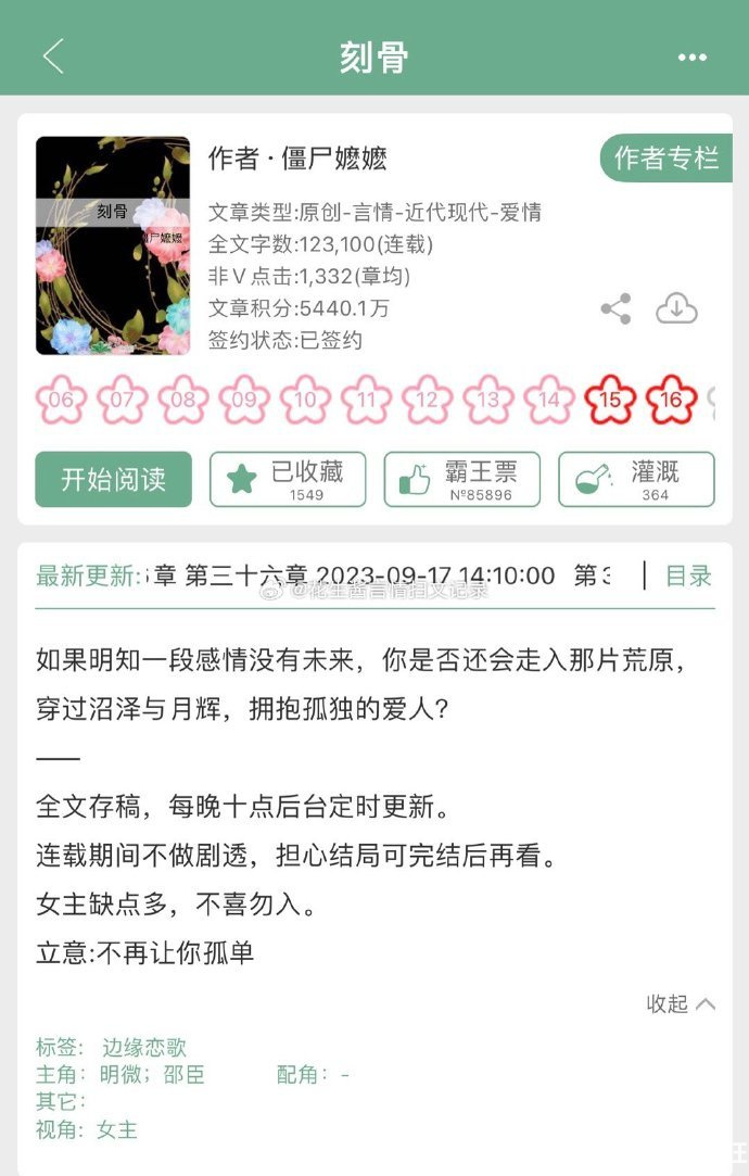僵尸嬷嬷的《刻骨》完结了，结局哭死