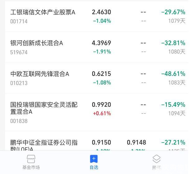 看看手上所有的基金，有谁比我更惨……我是不是都可以割肉了？
