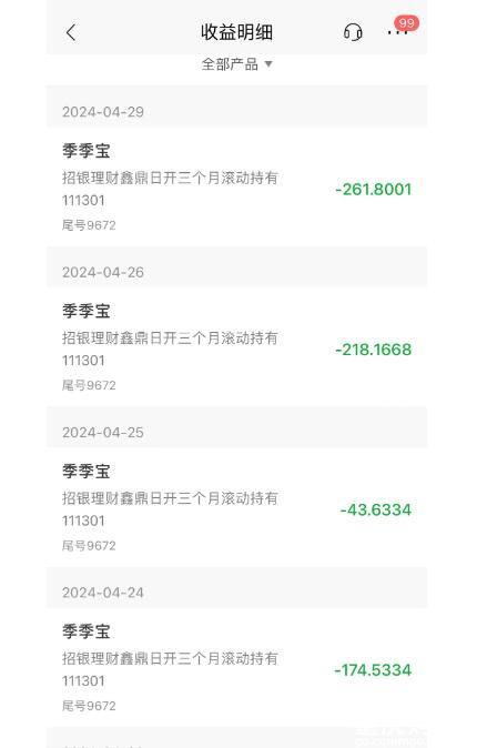 再也不买招行的理财产品，跌到心碎！连续几天每天都在跌