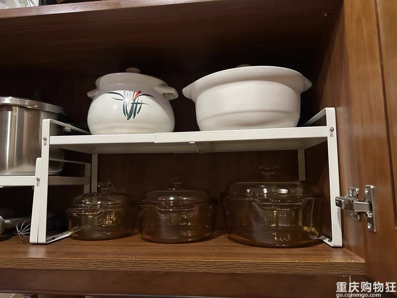 橱柜放不下了，赶紧买了分隔架增加容量