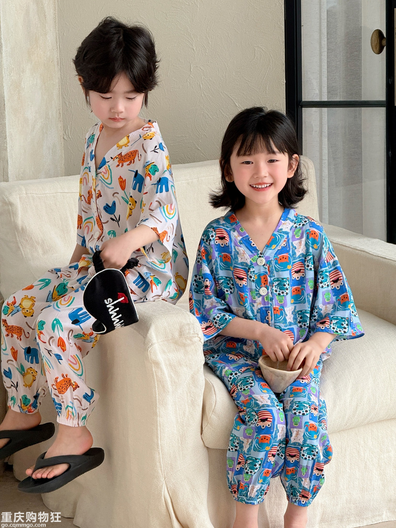 儿童涂鸦棉绸睡衣来咯~丝滑软糯，真心舒服哦！新增成人款！