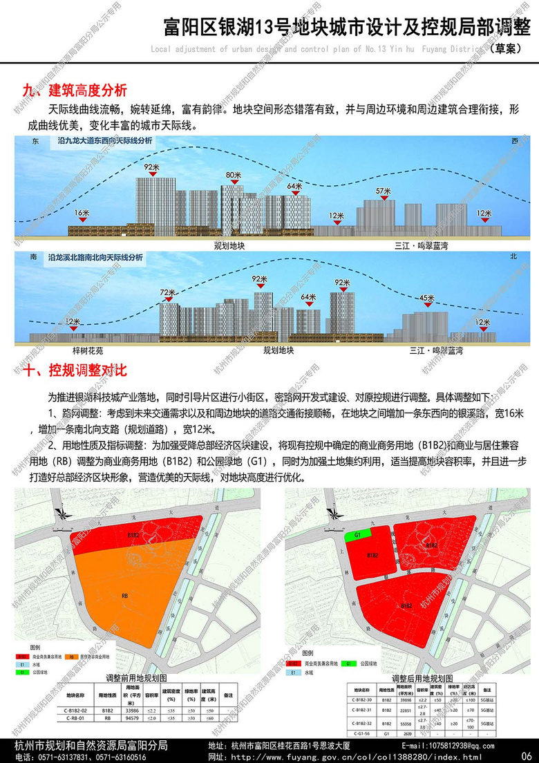 富阳区银湖13号地块城市设计及控规局部调整草案公告
