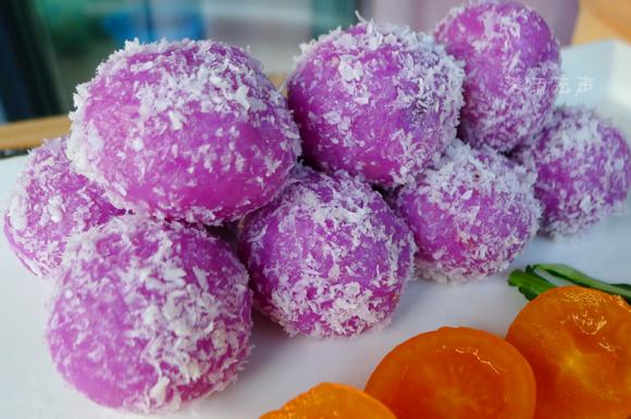 【椰丝紫山药丸子】——紫色的诱惑