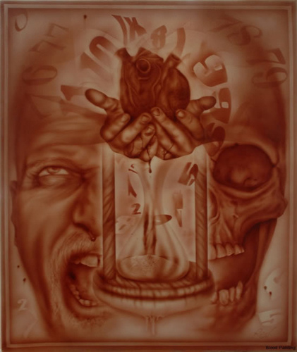 纹身师用自己的血作画