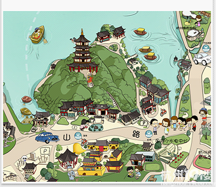 手绘杭州旅游地图(杭州旅游景点地图高清手绘版)