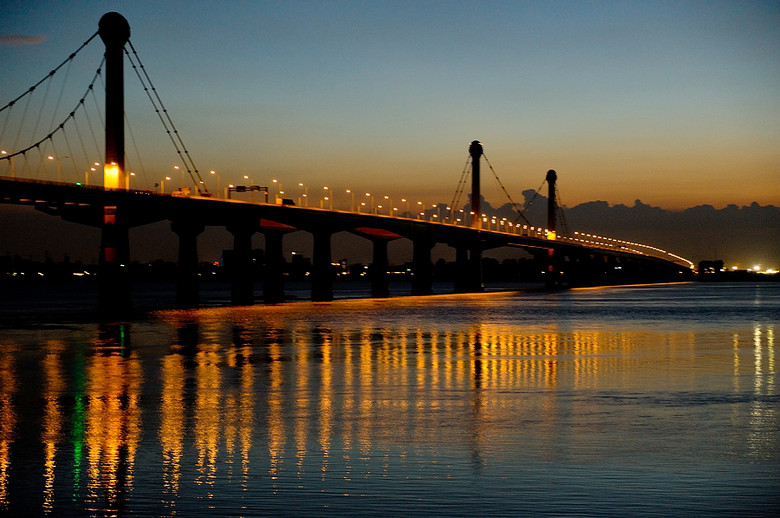 晚霞盛开钱江九桥