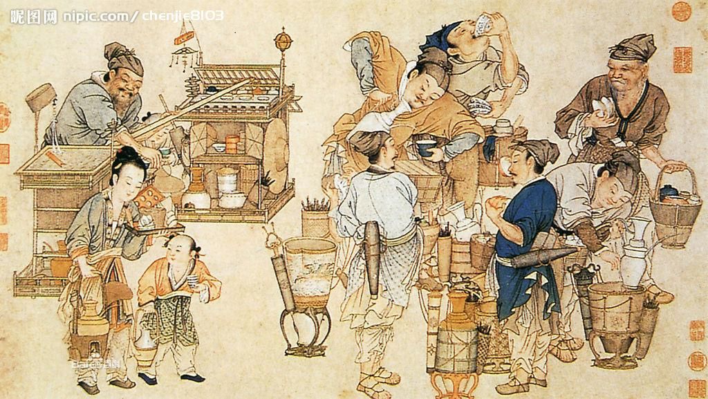 跪求一张刘松年的《斗茶图》大图