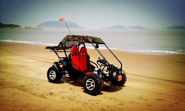 激情浪漫沙滩卡丁车远离城市的喧嚣来舟山海边吧