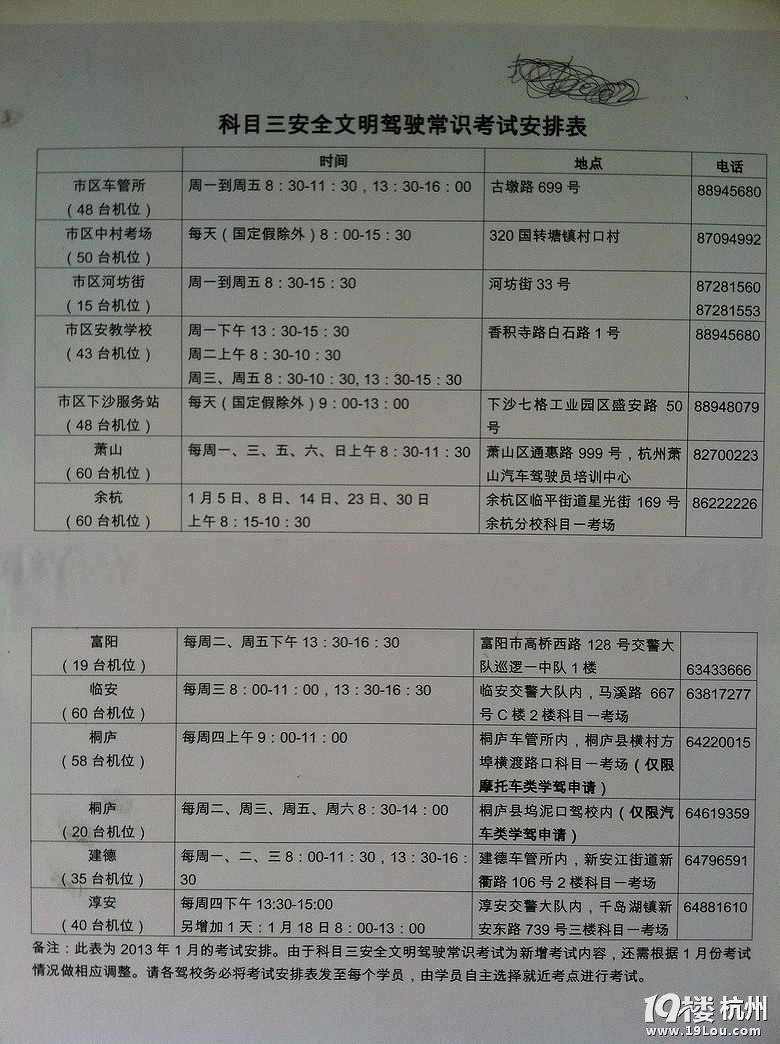 下沙科目四考试地址在哪里?