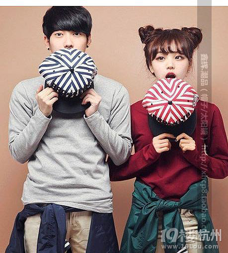 【七夕特惠!情侣帽】韩版休闲条纹字母嘻哈帽