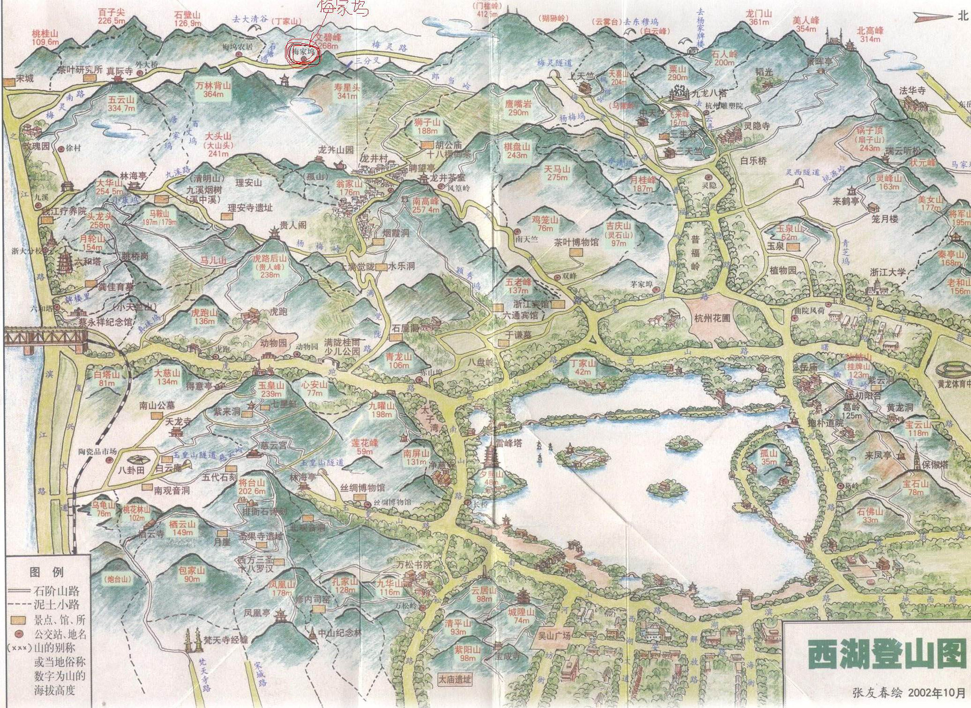 杭州花圃手绘地图图片