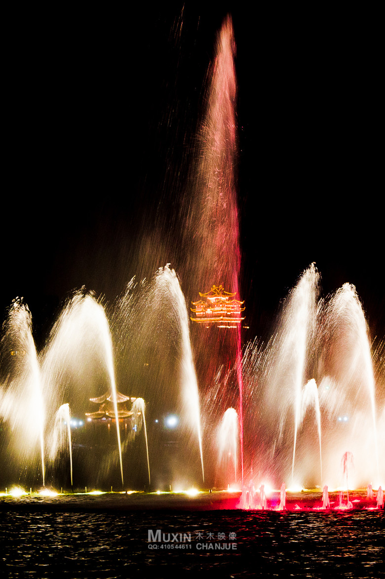 西湖音乐喷泉夜景 2015.01.22