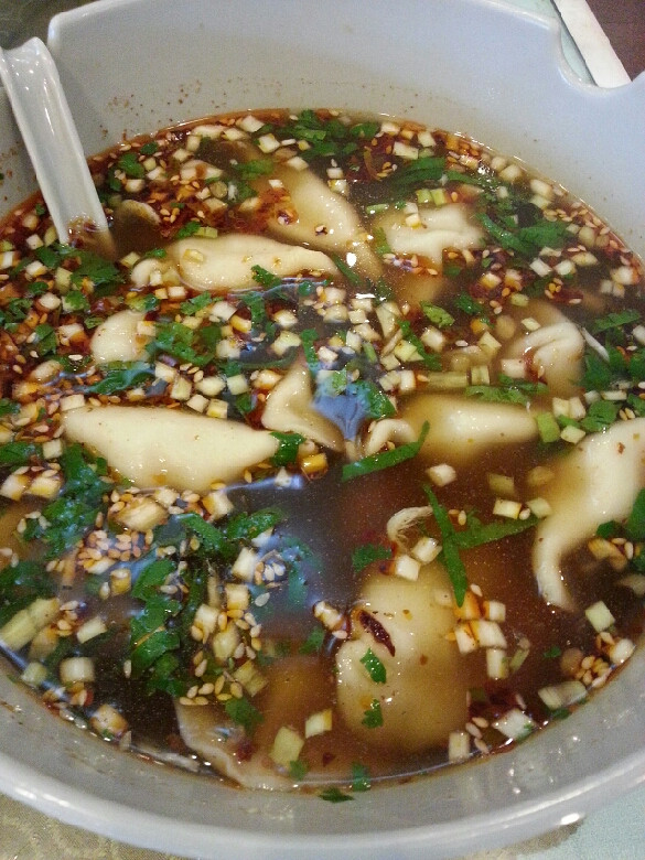 酸辣汤素饺子