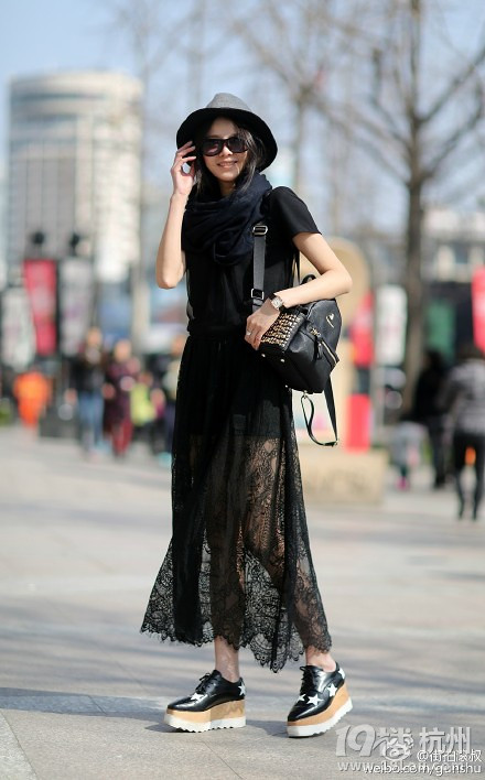 女星热扎依在杭州?!街拍好美啊~~