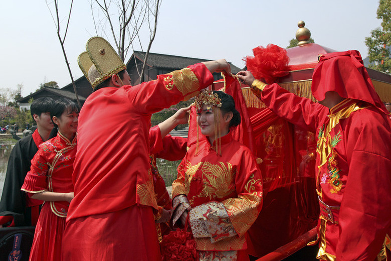 丁桥千桃园古代民俗送亲分享