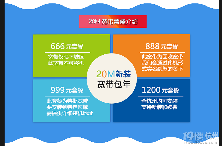 【四月】杭州电信宽带20M包年666元、888元