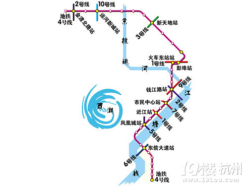 杭州地铁4号线线路图 杭州地铁四号线的站点
