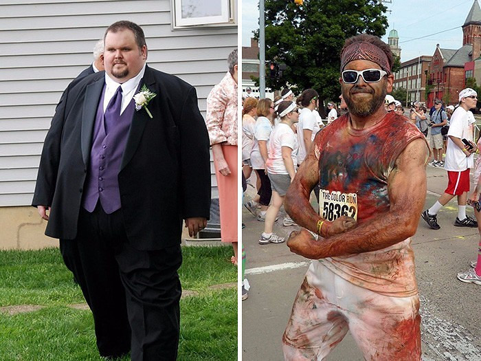 从一个500斤的胖子变成一个200斤的精壮肌肉男…外貌天差地别!